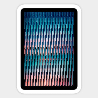 Pink/Blue Glitch #1 - Contemporary Exclusive Modern Design Sticker